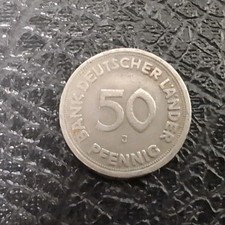 50 Pfennig Bank Deutscher L&auml;nder Bundesrepublik Deutschland Eichenzweig J