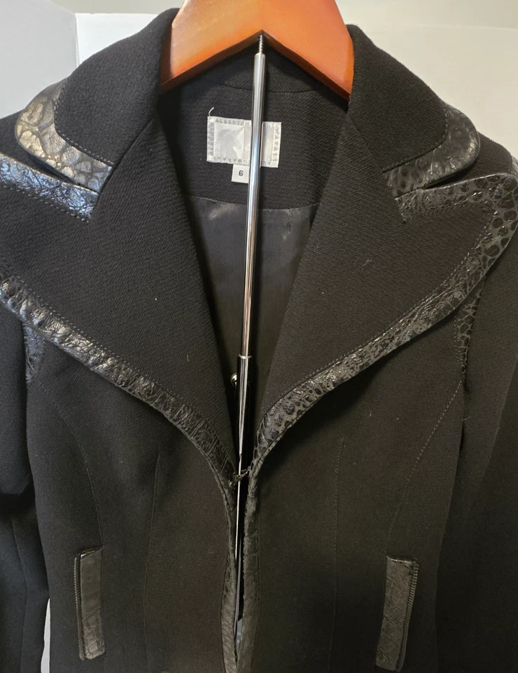 CHAQUETA ALBERTO MAKALI CUERO NEGRO TALLA 6 Foto 4 de 4