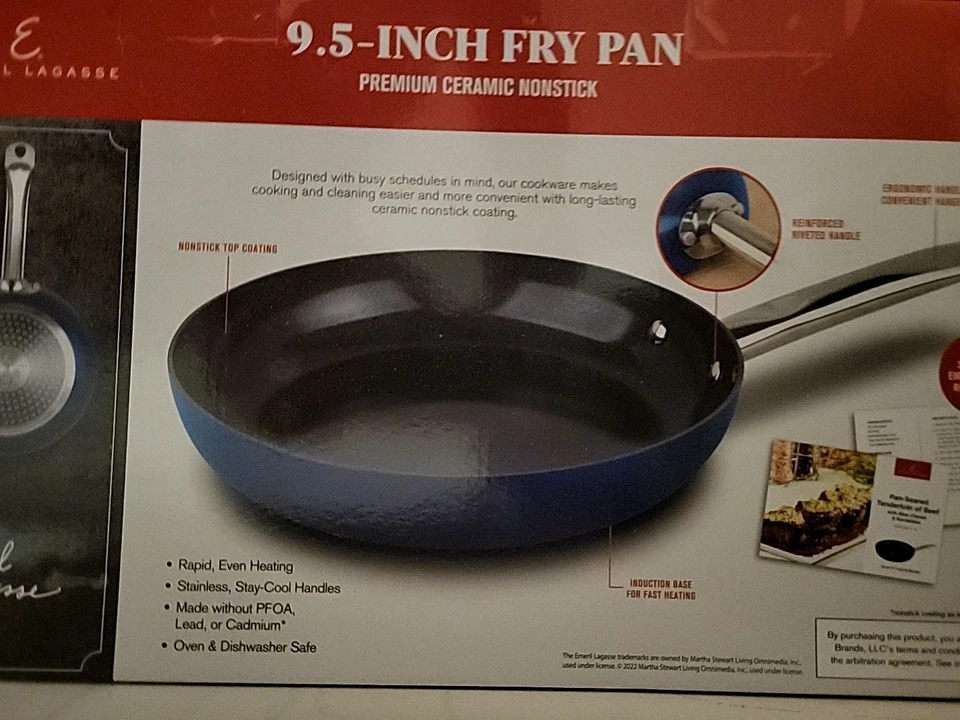 Emeril Lagasse Premium Ceramic Nonstick Coating 9.5'' Fry Pan Skillet, NIB - Image 2 of 4