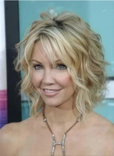 Real Human Hair New Fashion Women's Natural Fluffy Short Blond Wavy Wig 10 Inch