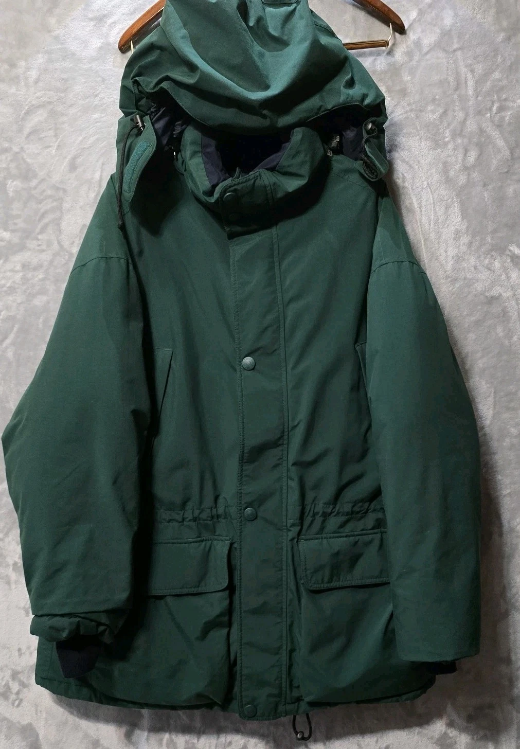 VETEMENTS Eddie Bauer Giacca Parka Cappotto Uomo Grande Verde Piumino d'oca Gortex con Cappuccio Invernale