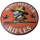 Vintage Winchester Rifles Sign - Hunting Ad Gas Pump Porcelain Sign