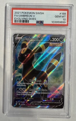 Umbreon V 188/203 - Ultra Rare - Pokémon Evolving Skies - PSA 10 Gem Mint