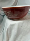 Vintage Pyrex Autumn Harvest Large 404 Glass Mixing Bowl Brown Wheat USA