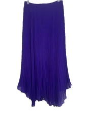 Club Monaco Women's Purple Midi Pleated Skirt Size 0 NWOT