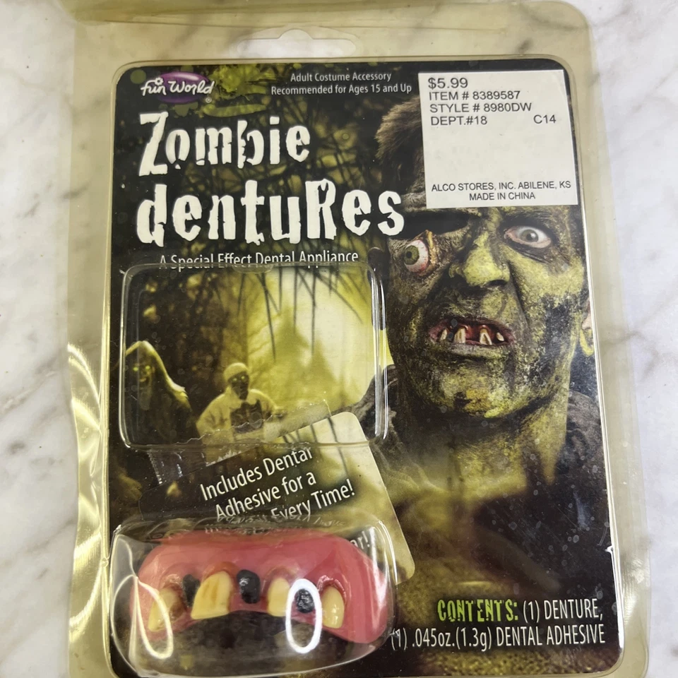 Zombie And Vampire Dentures Lot By Fun World 2 Piece 2014 - Image 2 of 4