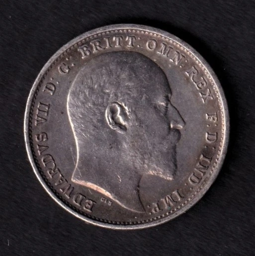 Great Britian 1902 4p Four Pence Silver Coin King Edward VII .925 Silver - Image 2 of 2