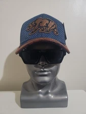 BEAR Hat Straw Cap Mesh Trucker Snapback Western Style Baseball Cap