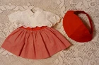 Mattel Chatty Cathy  1960's Red Peppermint Stripe Dress Set and Red Visor
