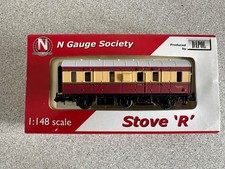Dapol N Gauge Society STOVE R BR Crimson and Cream  6-Wheel Brake Van M32988M