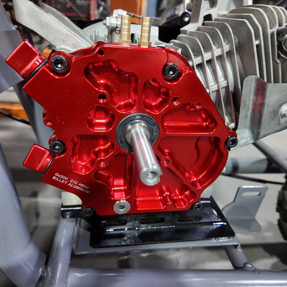 Cubierta lateral de doble rodamiento Billet para Non Hemi/Hemi Harbor Freight Predator 212cc Foto 3 de 4