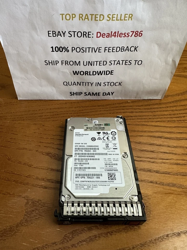 759212-B21/759548-001/748385-003 -HP G8 G9 600GB 12G 15K 2.5" SAS Hard Drive - Image 2 of 4