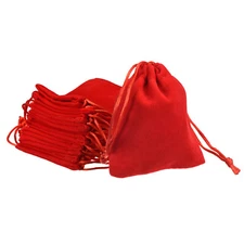 Velvet Drawstring Bags 4.72x5.91 Inch Gift Bags Jewelry Pouches Dark Red 10Pcs