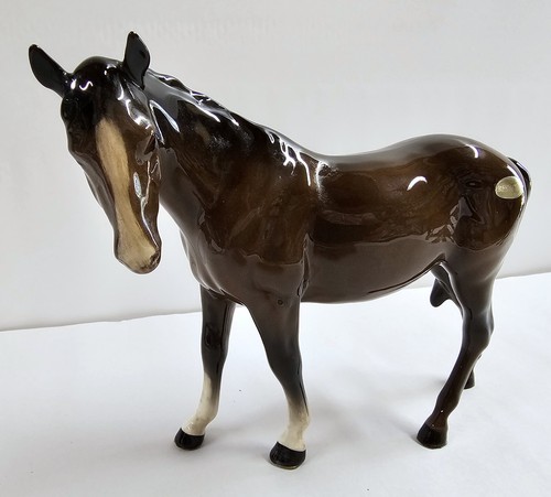 Figura Brillante Early Beswick Bay Mare 976 Porcelana Inglaterra Marrón Blaze - Imagen 2 de 9