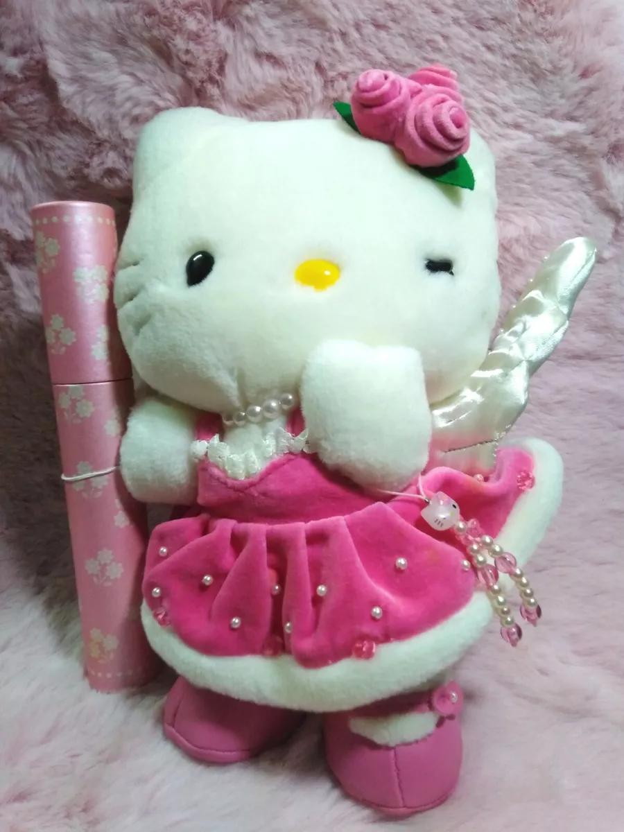 Vintage 2000 Hello Kitty Pink Velvet Angel 9