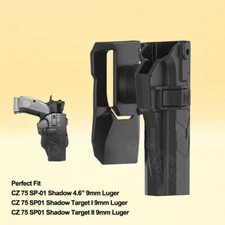 OWB Holster For CZ 75 SP-01 Tactical Shadow 9mm .40 S&W Right Hand Adjustable