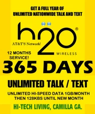 H2O H20 WIRELESS SIM ⭐ WITH 365 DAYS UNLIMITED T/T ✅ 3 GB EVERY  MONTH DATA!