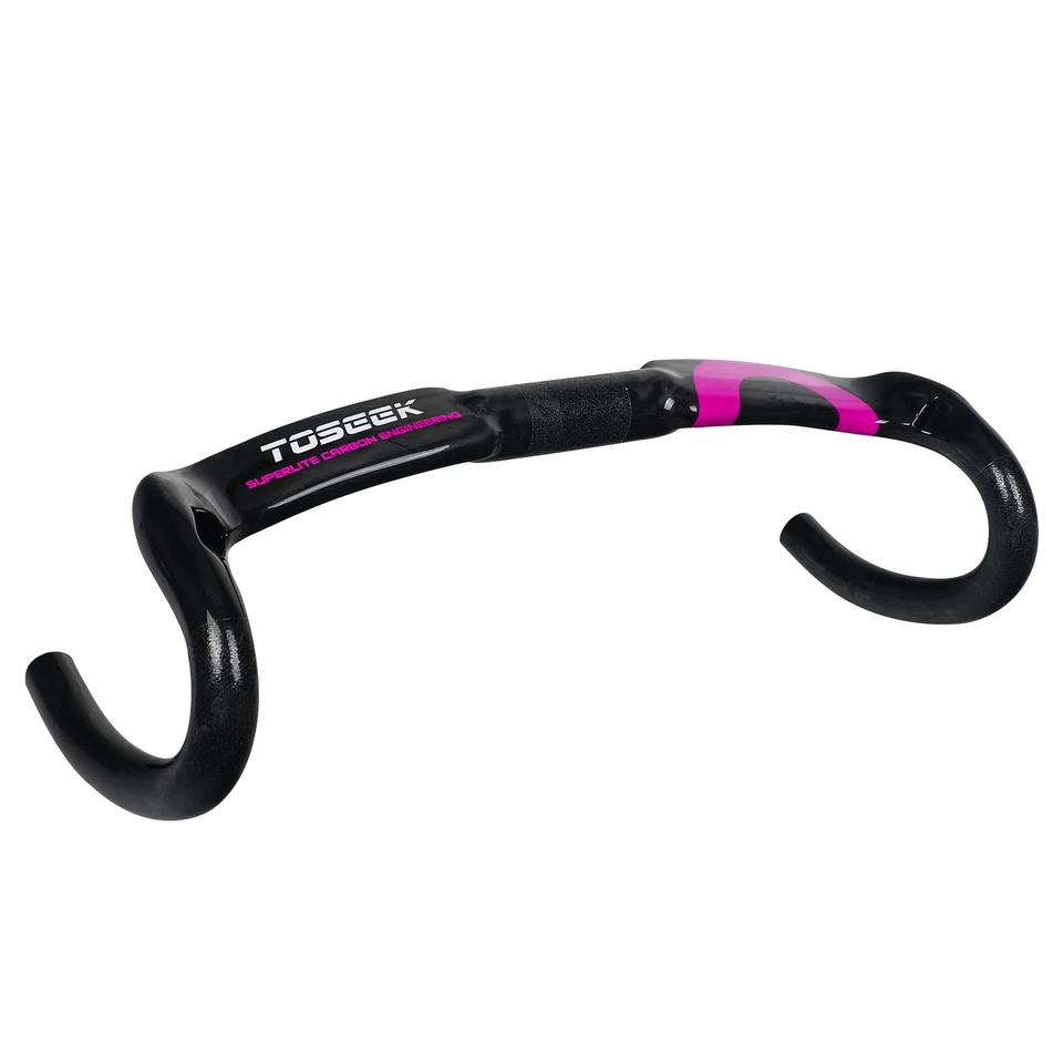  Manillar de bicicleta de grava de fibra de carbono para bicicleta de carretera Barra de caída Manillar de carreras 31,8 mm Foto 2 de 4