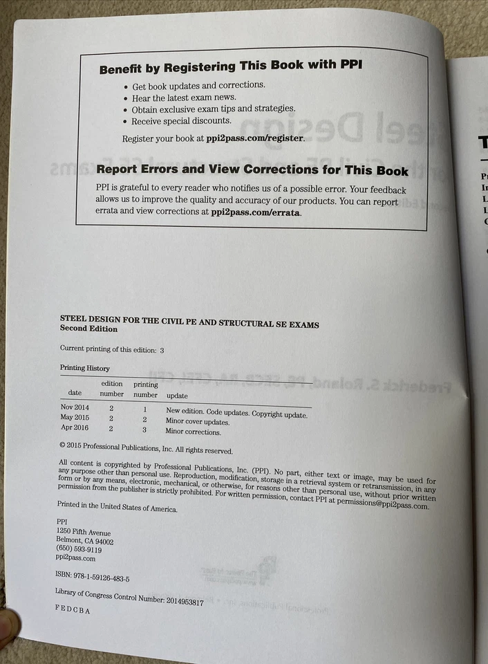 Steel Design for the Civil PE and Structural SE Exams by Frederick S. Roland... - Image 4 of 4