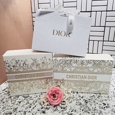 NEW Christian Dior Gold Large gift box With Ribbon  tissue Limited Edition