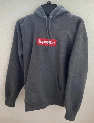 Sweat shirt à capuche logo Supreme Box FW21 charbon de bois moyen