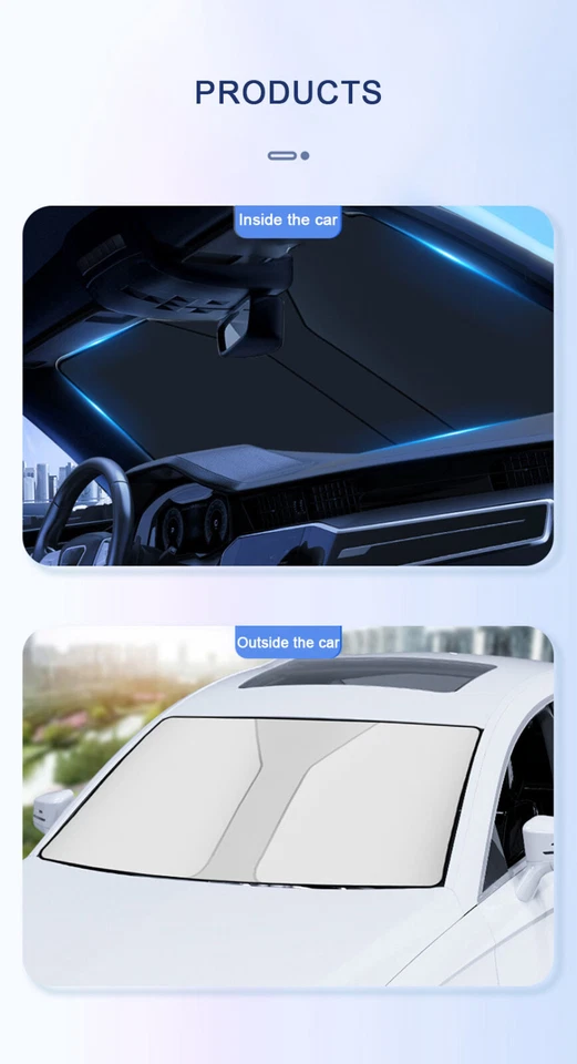 Protector Parabrisas Plegable Bloqueador Solar UV Reflectante Coche Accesorio Foto 3 de 4