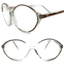 True Vintage Transparent w/ Brown Accents Womens Oval 1.25 Reading Glasses