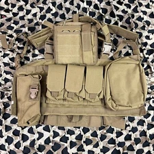 New Defcon Gear 600 Denier Commando Airsoft Chest Rig Vest - FDE