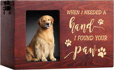 Pet Memorial Urns for Dog or Cat Ashes, Large Wooden Funeral Cremation Urns with