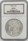 1884 O  Morgan Silver Dollar $1 NGC MS63