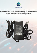 Genuine Dell 130W Power Supply AC Adapter for D6000 WD15 K17A Docking Station