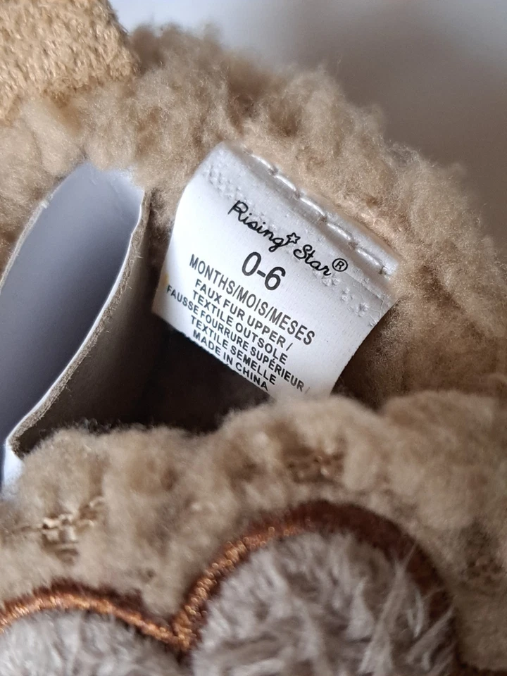 INFANT BOYS RISING STAR BROWN MONKEY SLIPPERS SIZE 0-6 MO New - Image 2 of 4