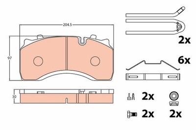 Bremsbelagsatz Scheibenbremse TRW GDB5084 für LF RENAULT 55 MIDLUM DAF