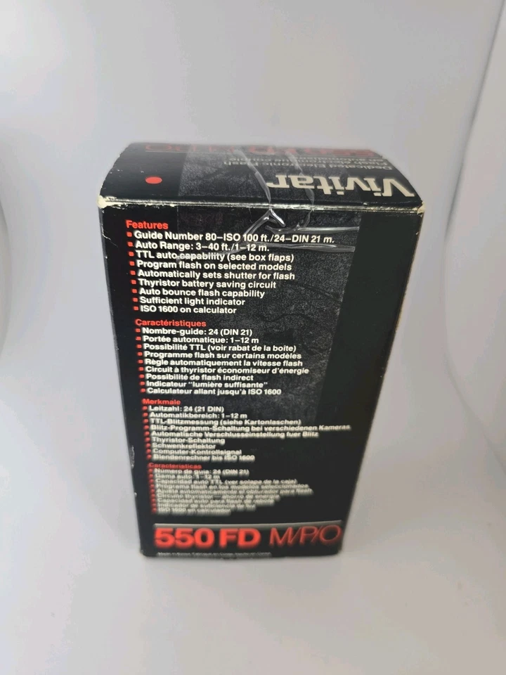 Vivitar Auto Thyristor 550FD M/P/O Shoe Mount Flash For Minolta Pentax Olympus - Image 2 of 4