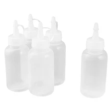 Home Kitchen Plastic Vinegar Ketchup Squeeze Bottle Dispenser 100ml 5Pcs