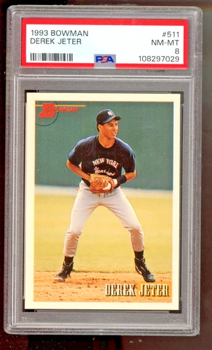 1993 BOWMAN #511 DEREK JETER ROOKIE RC Yankees PSA 8