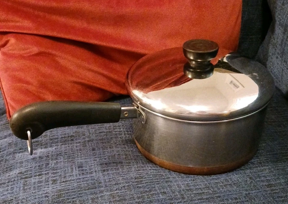 Vintage 1801 Revere Ware 2 Quart Sauce Sauté Pan Pot W/ Lid