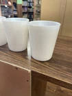 MILK GLASS JUICE TUMBLERSLOT OF 5 VINTAGE WHITE OPALESCENT   6 OZ EXCELLENT!