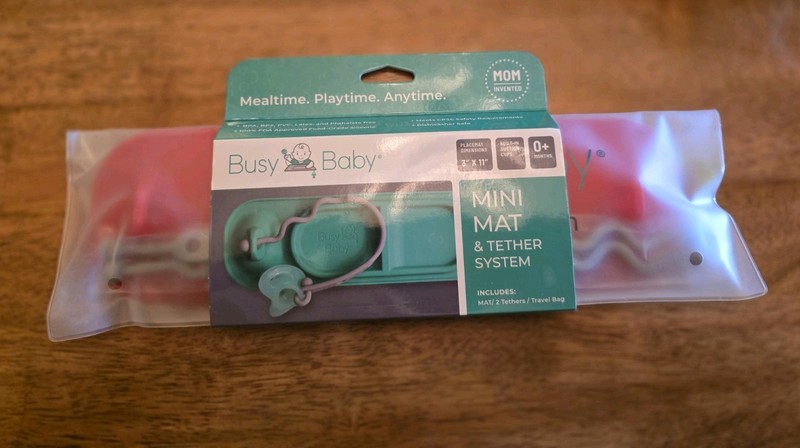 Busy Baby Silicone Mini Mat & Tether System, Red