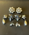 Vintage Earrings Costume Jewelry Lot of 4 Pair Clip On Back