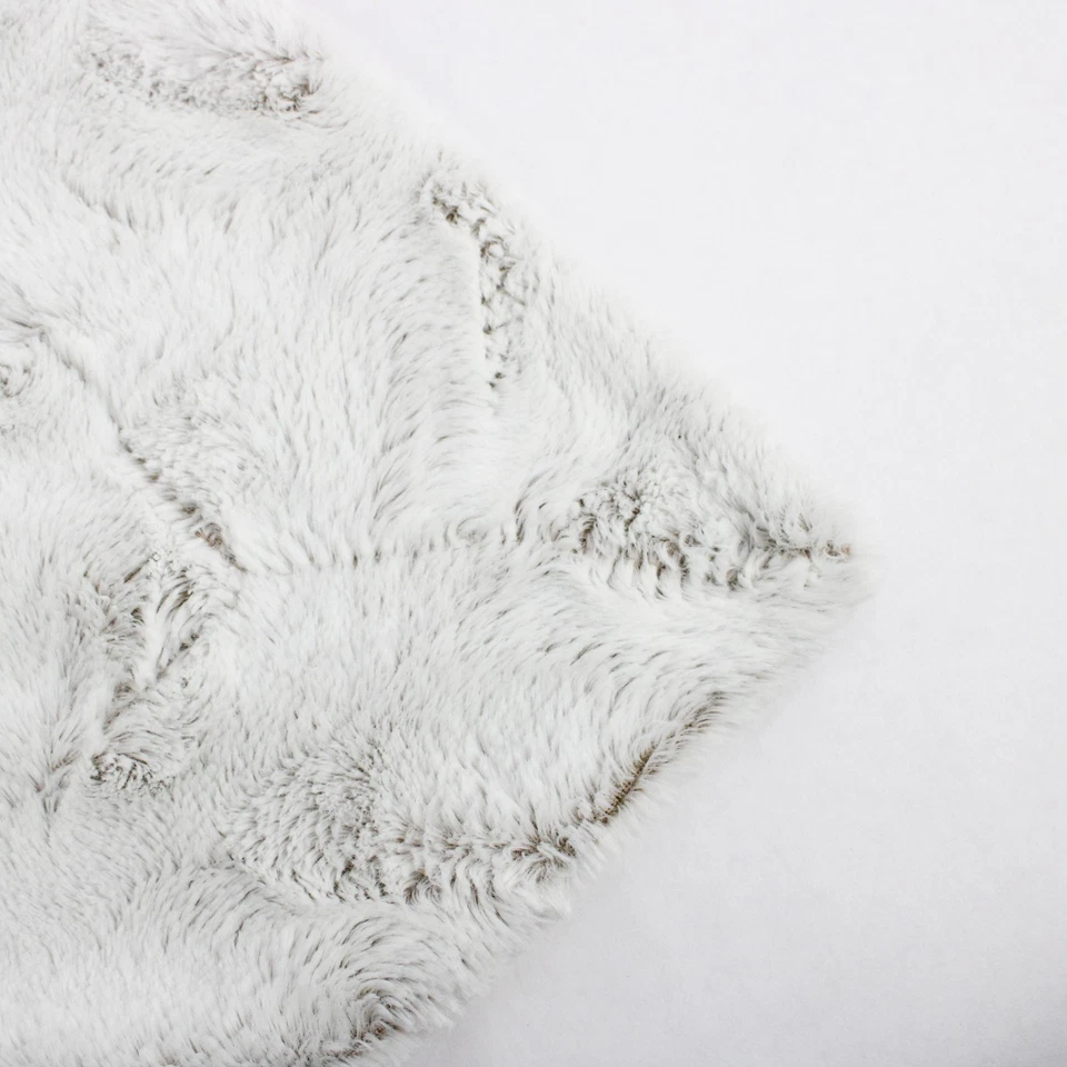 Max Studio Home Throw Blanket Solid Beige/White Fuzzy 28" x 56" - Image 3 of 4