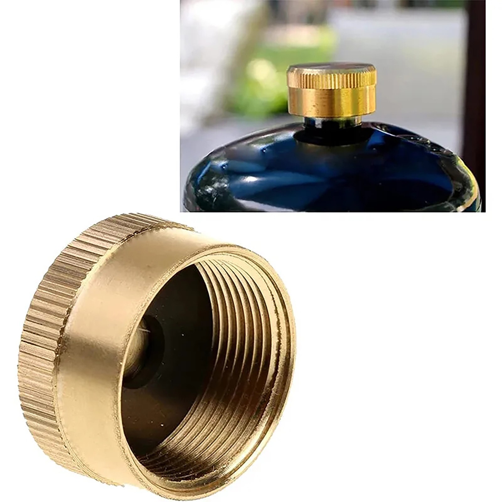 6PACK Solid Brass Propane Bottle Caps Cover For 1 LB Gas Tank Cylinder Seal