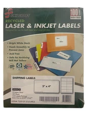 Skillcraft  1000 white labels 2 * 4 shipping labels same as avery 5163