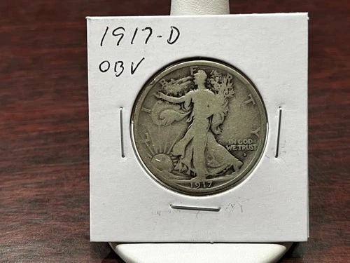 1917-D OBV Walking Liberty Half - Nice Grade -