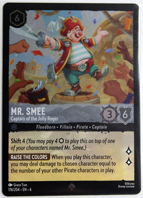 Mr. Smee - Captain of the Jolly Roger 176/204 SR Foil NEW Azurite Sea