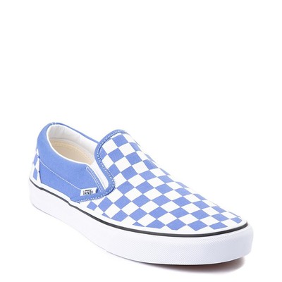 slip on vans checkerboard blue