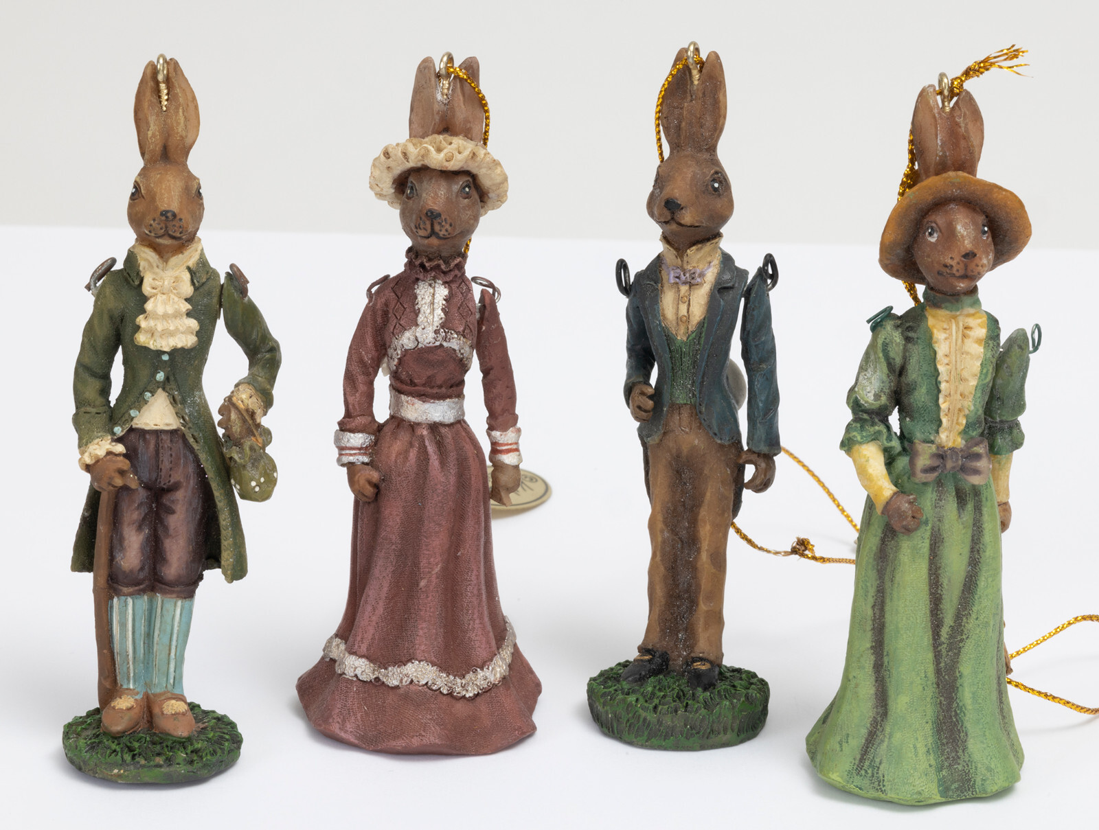 Katherine’s Collection VICTORIAN RABBIT Figurine Set … Gem