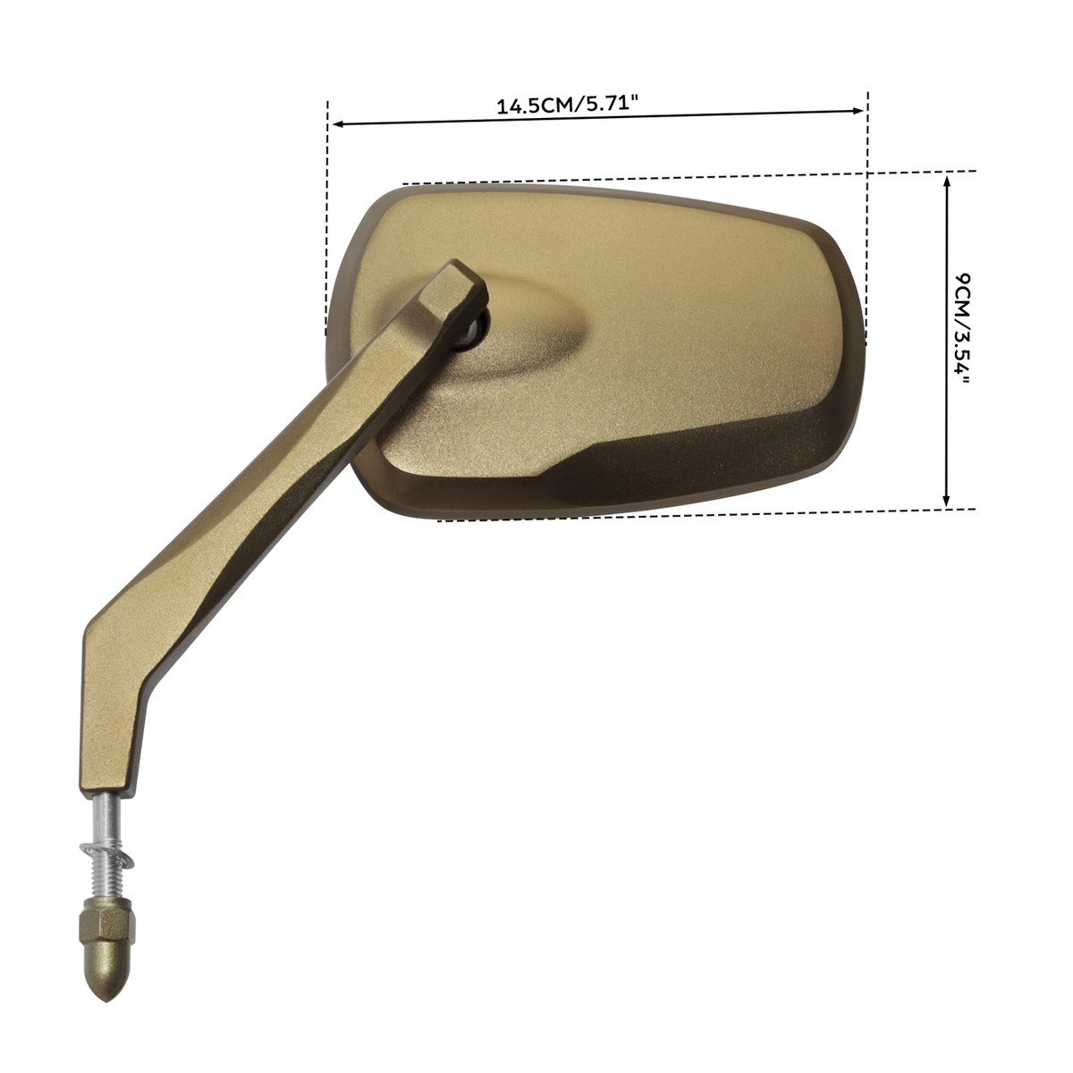 Harley Davidson 左ミラー　スクエア　ゴールドイーグル Gold Rearview Side Mirrors Fit For Harley Touring Electra