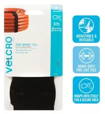 Velcro 90700 3 Count One Wrap 23" x 7/8" Pre-Cut Hook & Loop Ties