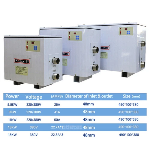 18KW SPA Schwimmbadheizung Poolheizung Thermostat Wärmetauscher Pool Wärmepumpe - Bild 2 von 19